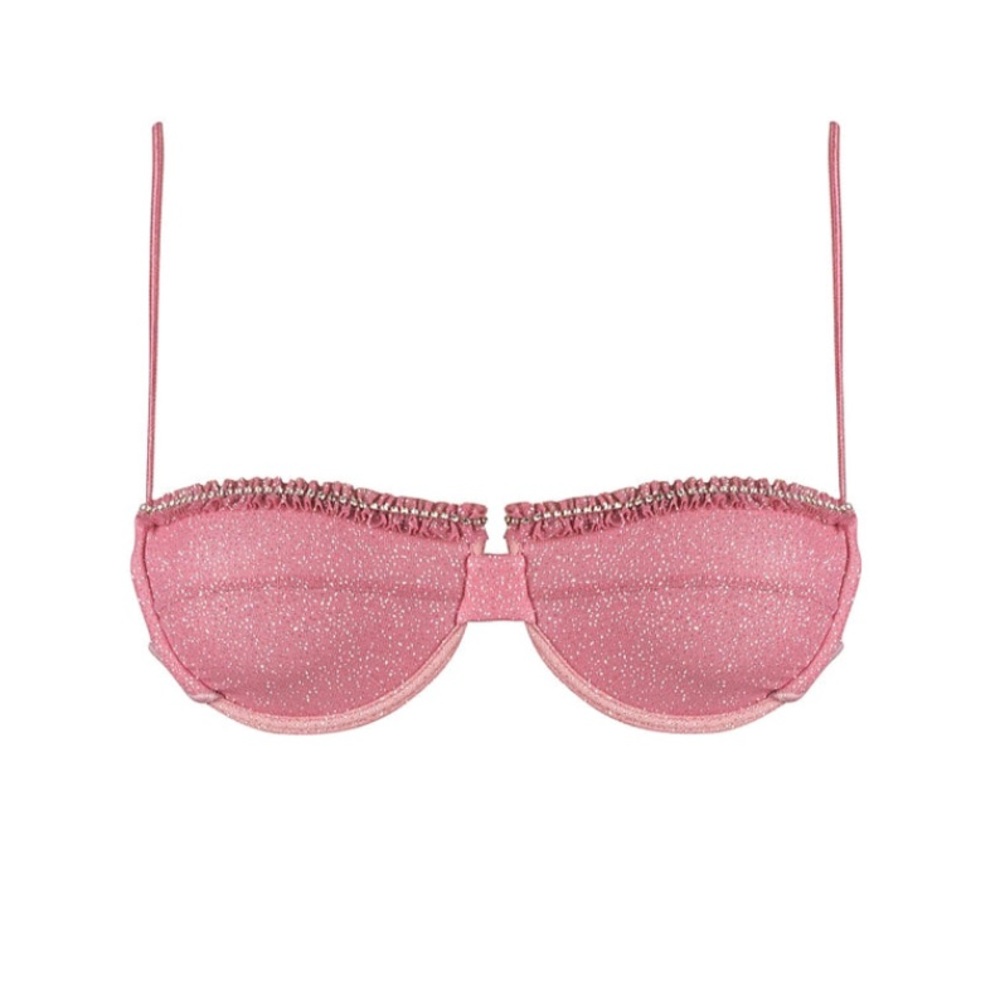 Revolve Bikini Top- Sparkly Pink